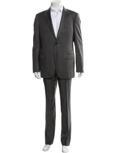 Pre-owned Emporio Armani Virgin Wool Blazer In Gray