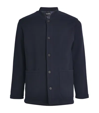 Emporio Armani Virgin Wool-blend Jacket In Blue