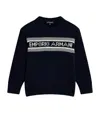 Emporio Armani Virgin Wool-blend Jacquard Logo Sweater In Black
