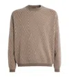 Emporio Armani Virgin Wool-blend Jumper With Op-art Jacquard With Oversized Diamonds In Multi
