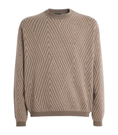 EMPORIO ARMANI VIRGIN WOOL-BLEND JACQUARD SWEATER