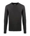 Emporio Armani Patterned Knit Wool And Silk Blend Jumper In Black