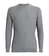Emporio Armani Virgin Wool-blend Ribbed Sweater In Grey