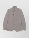 Emporio Armani Virgin Wool Blend Textured Fabric Jacket In Neutral