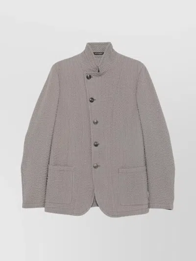 EMPORIO ARMANI VIRGIN WOOL BLEND TEXTURED FABRIC JACKET