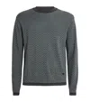 Emporio Armani Virgin Wool-blend Zigzag Stitch Sweater In Grey