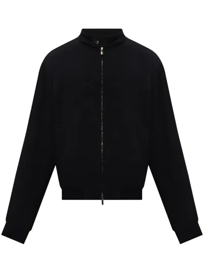 Emporio Armani Official Store Blouson Mit Reissverschluss Aus Schurwollstoff In Blue