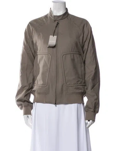 Pre-owned Emporio Armani Virgin Wool Bomber Jacket W/ Tags In Gray