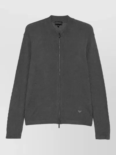 Emporio Armani Virgin Wool Cardigan In Multi