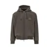 Emporio Armani Hooded Blouson In Virgin Wool Cloth In Gray