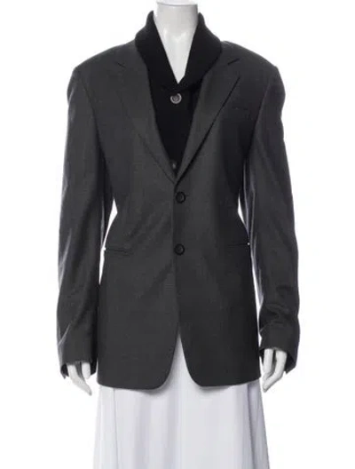Pre-owned Emporio Armani Virgin Wool Coat In Gray