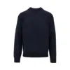 Emporio Armani Virgin Wool Crewneck Sweater In Blue