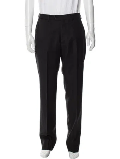Pre-owned Emporio Armani Virgin Wool Dress Pants In Black
