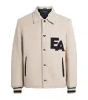 Emporio Armani Virgin Wool Ea Patch Jacket In Neutral