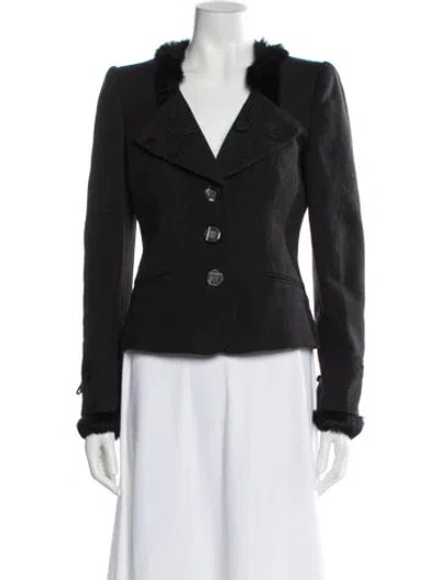 Pre-owned Emporio Armani Virgin Wool Evening Jacket In Blue