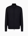 Emporio Armani Virgin-wool Full-zip Cardigan In Navy Blue