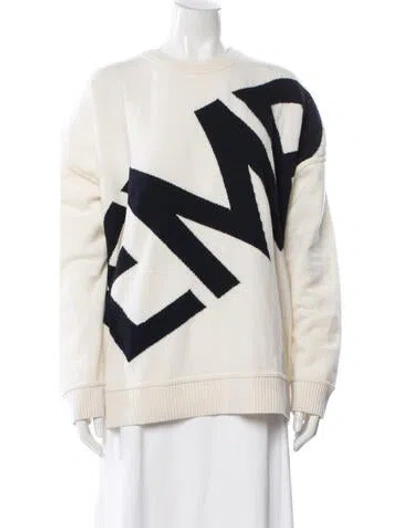 Pre-owned Emporio Armani Virgin Wool Graphic Print Sweater In Neutral