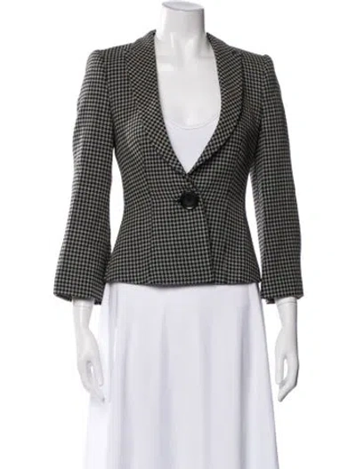 Pre-owned Emporio Armani Virgin Wool Houndstooth Print Blazer In Multi
