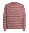 Emporio Armani Virgin Wool Jacquard Sweater In Red