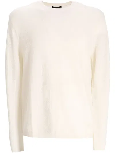 Emporio Armani Virgin-wool Jumper In White