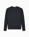 Emporio Armani Virgin Wool Jumper With Embossed Jacquard Pattern In Black
