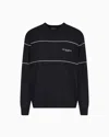 Emporio Armani Virgin-wool Jumper With Jacquard Logo In Black