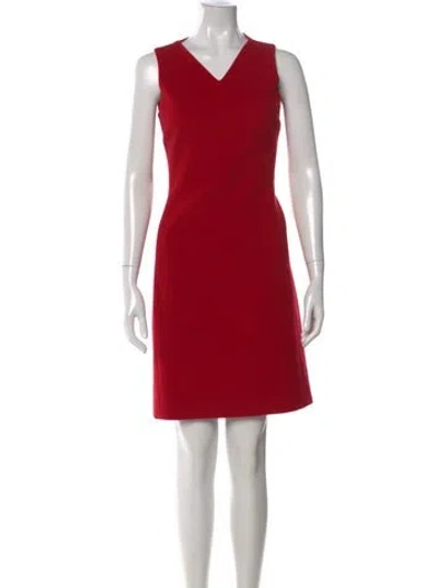 Pre-owned Emporio Armani Virgin Wool Knee-length Dress In Red