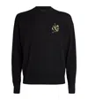 Emporio Armani Asv Lyocell Blend Jersey Jumper With Lunar New Year Embroidery In Black