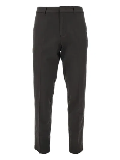 Emporio Armani Virgin Wool Straight-leg Trousers In Black