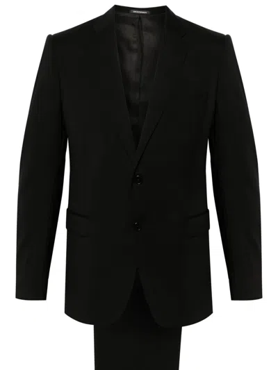 Emporio Armani Virgin Wool Suit In Black