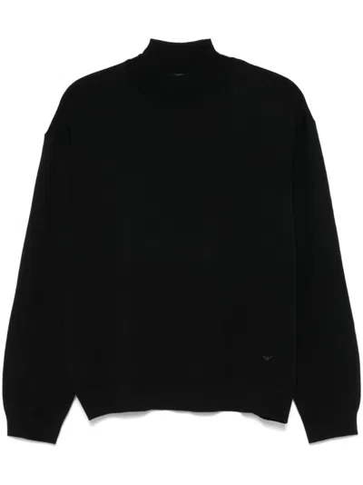 Emporio Armani Virgin-wool Sweater In Black