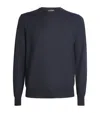 Emporio Armani Virgin Wool Sweater In Blue