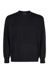 Emporio Armani Three-shade Wool Sweater In Blue