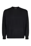 Emporio Armani Three-shade Wool Sweater In Blue