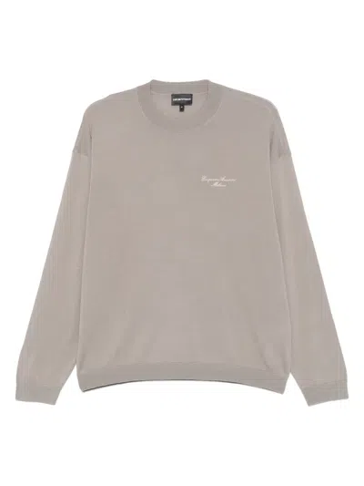 Emporio Armani Wool Blend Sweater In Brown