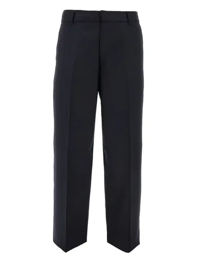 Emporio Armani Virgin-wool Trousers In Blue
