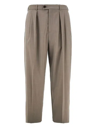 Emporio Armani Virgin-wool Trousers In Neutrals