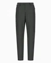 Emporio Armani Virgin-wool Trousers With 3d-effect Weave In Black