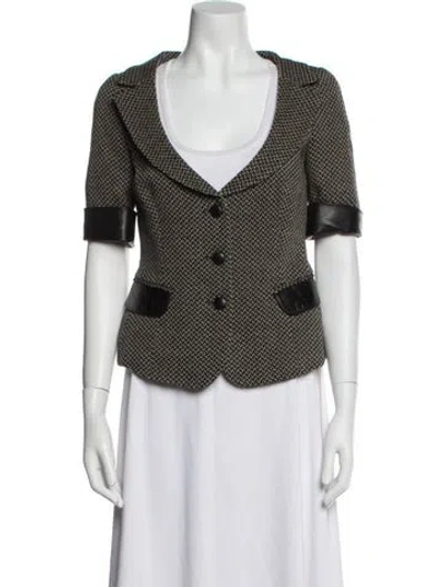 Pre-owned Emporio Armani Virgin Wool Tweed Pattern Evening Jacket W/ Tags In Multi