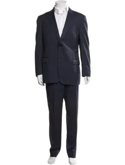 Pre-owned Emporio Armani Virgin Wool Two-piece Suit In Blue