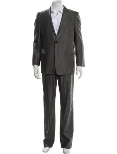 Pre-owned Emporio Armani Virgin Wool Two-piece Suit In Grey