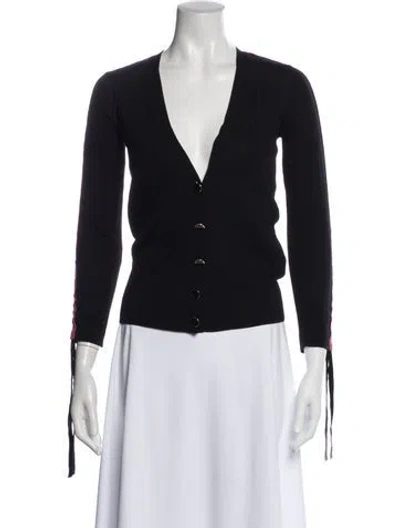 Pre-owned Emporio Armani Virgin Wool V-neck Sweater In Black