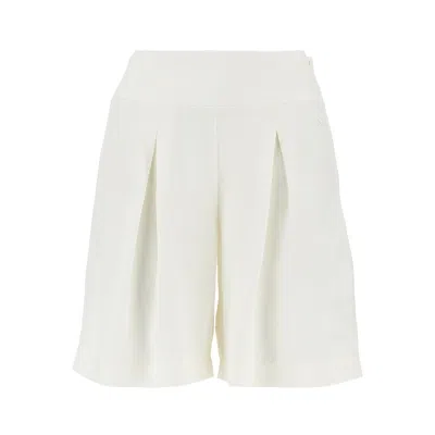Emporio Armani Viscose And Linen Shorts In Neutral