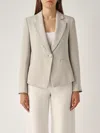Emporio Armani Lapel Long-sleeved Suit Jacket In Gray