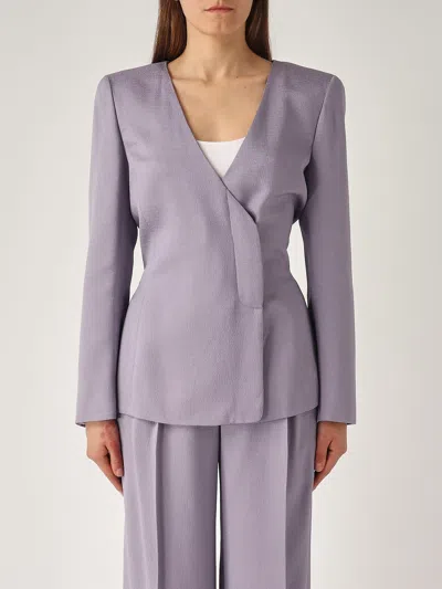 Emporio Armani Viscose Blazer In Lilac