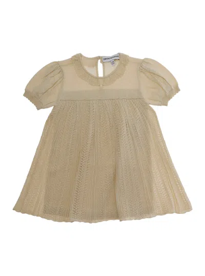 Emporio Armani Viscose Blend Flared Dress In Brown
