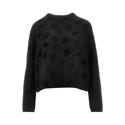 Emporio Armani Viscose-blend Stretch Knitted Sweater In Black