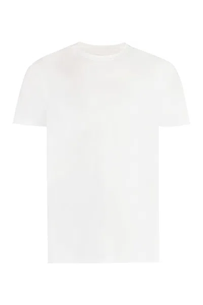 Emporio Armani Viscose Jersey T-shirt In Bianco Ottico
