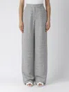 Emporio Armani Icon Chevron Viscose-blend Trousers In Grigio-bianco