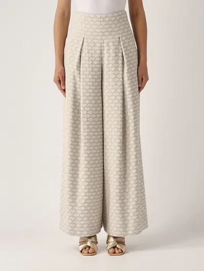 Emporio Armani Viscose Trousers In Beige
